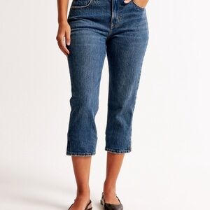 Abercrombie & Fitch Blue Curve love mid rise Capri Jeans